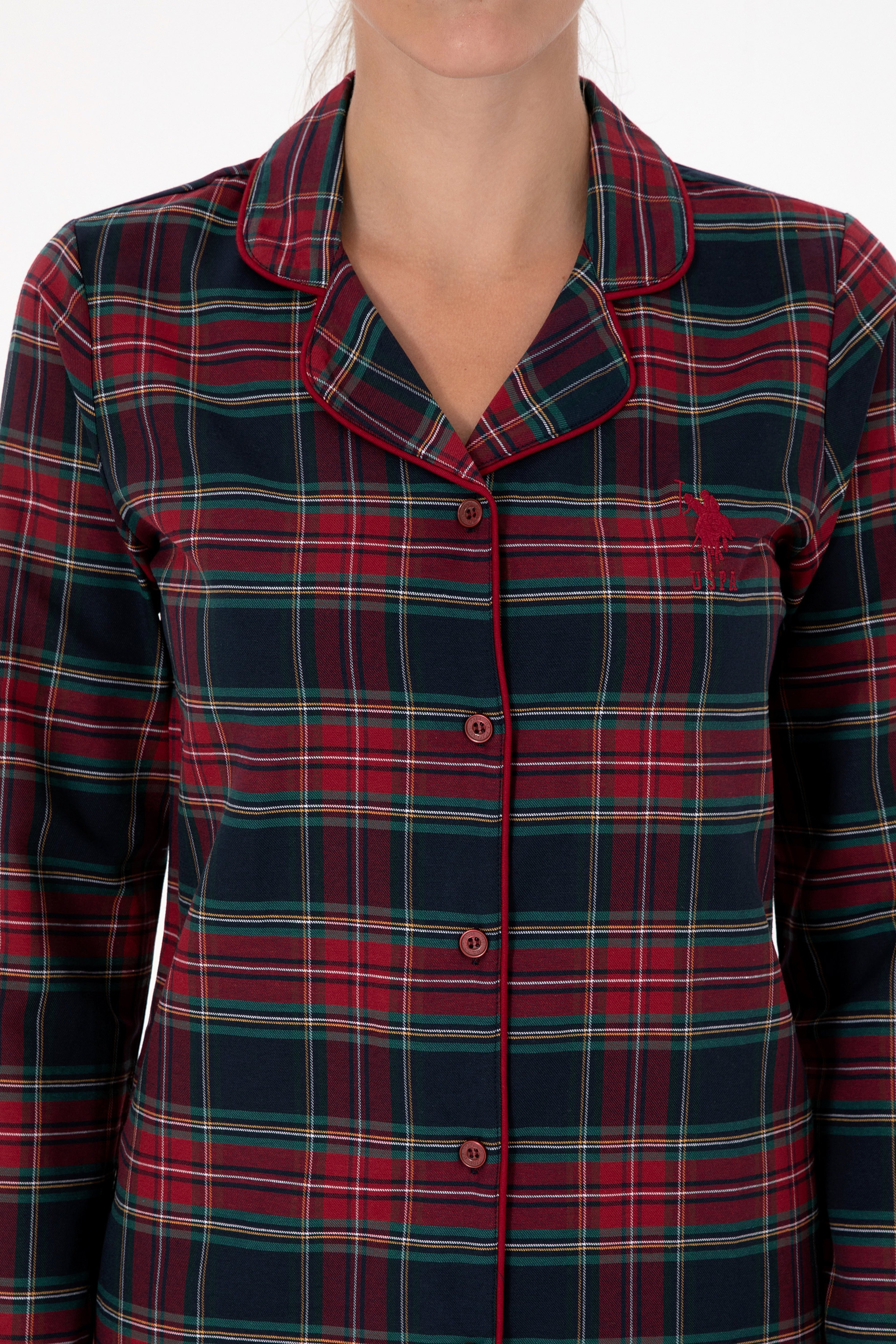Kadın Kırmızı Yılbaşı Temalı Pijama Takımı - Image 6
