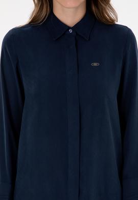 Kadın Lacivert Uzun Kollu Gömlek - 50299622026