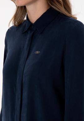 Kadın Lacivert Uzun Kollu Gömlek - 50299622026