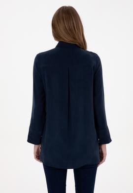 Kadın Lacivert Uzun Kollu Gömlek - 50299622026