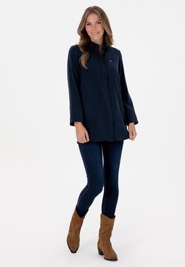 Kadın Lacivert Uzun Kollu Gömlek - 50299622026