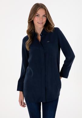 Kadın Lacivert Uzun Kollu Gömlek - 50299622026