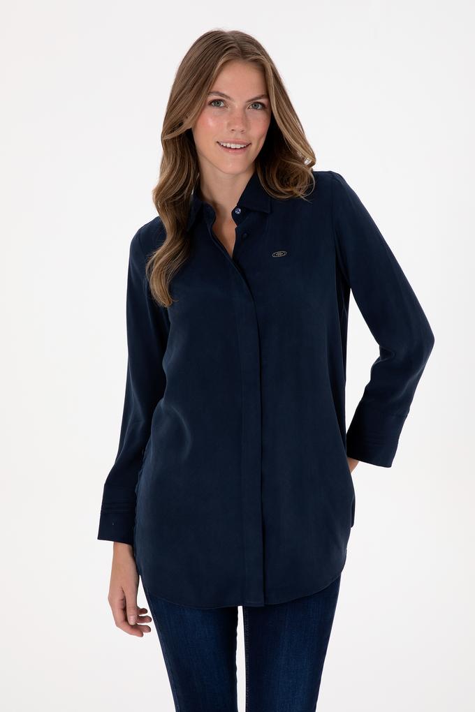 Kadın Lacivert Uzun Kollu Gömlek