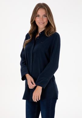 Kadın Lacivert Uzun Kollu Gömlek - 50299622026