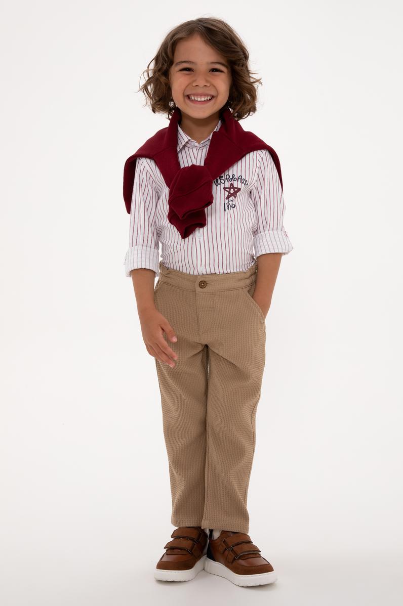 Erkek Çocuk Kırmızı Uzun Kollu Gömlek