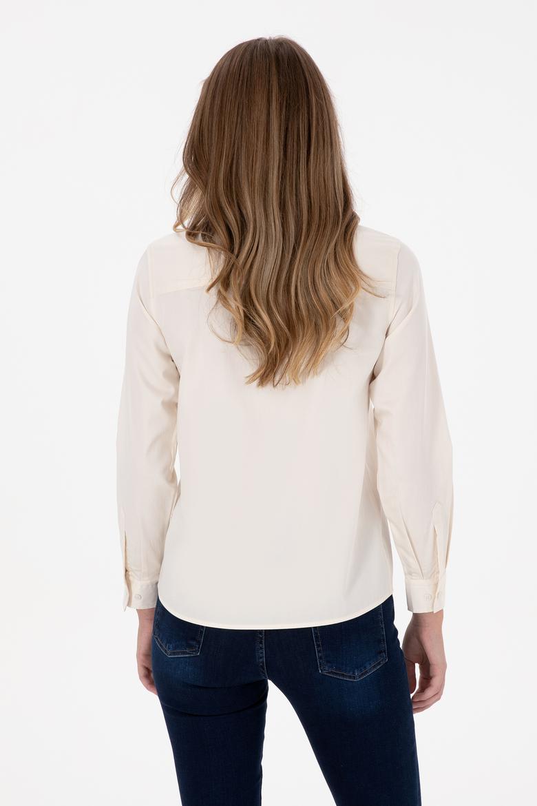 Kadın Krem Uzun Kollu Gömlek - 50308653014