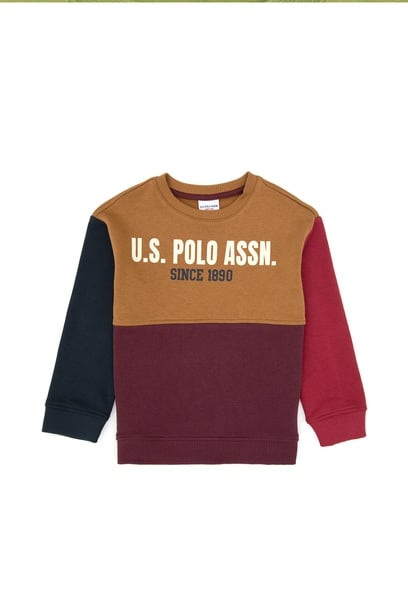 Erkek Çocuk Bordo Bisiklet Yaka Sweatshirt