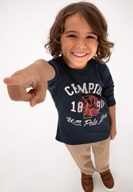 Erkek Çocuk Açık Lacivert Bisiklet Yaka Süprem Sweatshirt - 50316507020