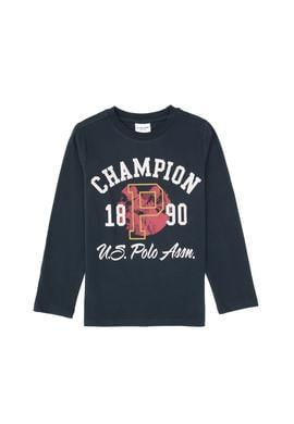 Erkek Çocuk Açık Lacivert Bisiklet Yaka Süprem Sweatshirt - 50316507020