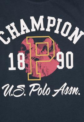 Erkek Çocuk Açık Lacivert Bisiklet Yaka Süprem Sweatshirt - 50316507020