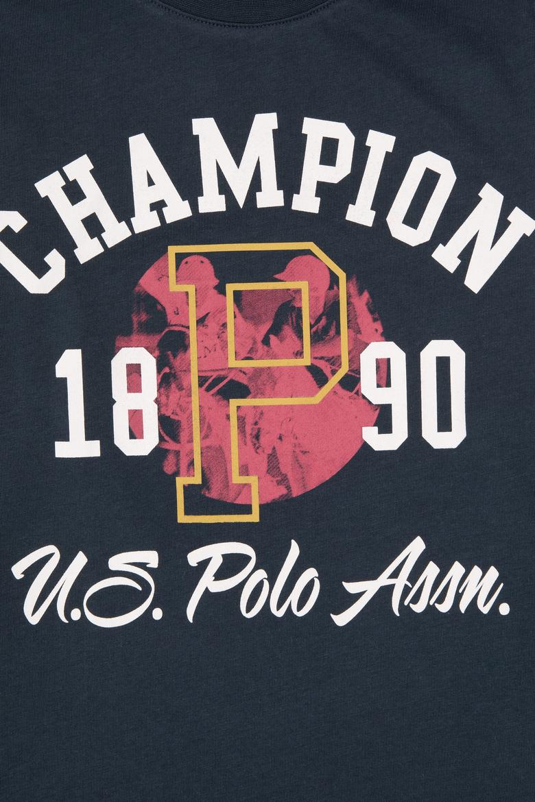 Erkek Çocuk Açık Lacivert Bisiklet Yaka Süprem Sweatshirt - 50316507020