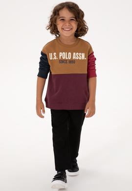 Erkek Çocuk Bordo Bisiklet Yaka Sweatshirt - 50316494016