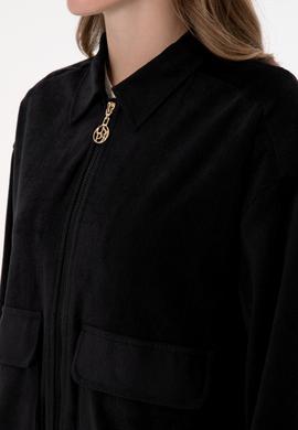 Kadın Siyah Dokuma Mont - 50313095004