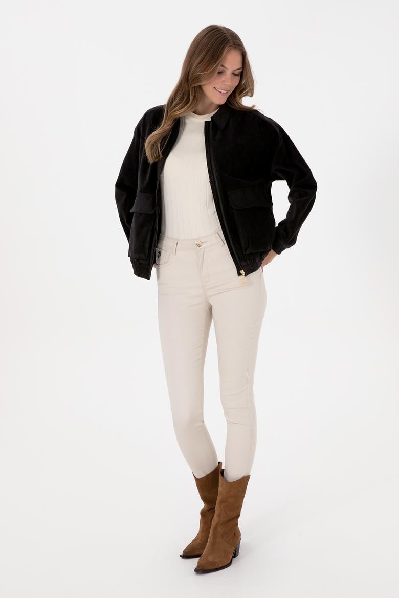 Kadın Siyah Dokuma Mont - 50313095004