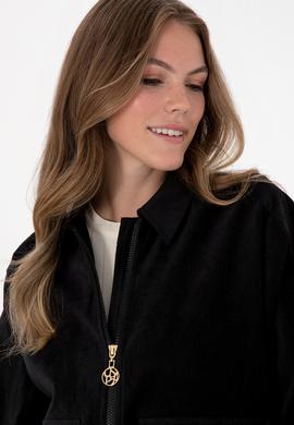 Kadın Siyah Dokuma Mont - 50313095004