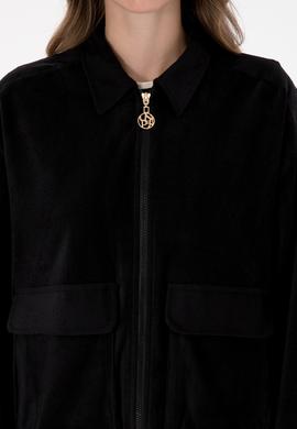 Kadın Siyah Dokuma Mont - 50313095004