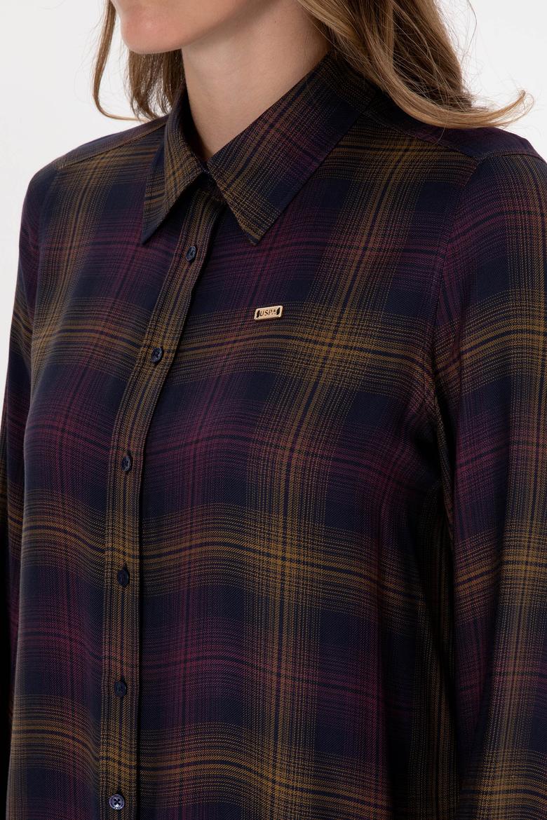 Kadın Mürdüm Uzun Kollu Gömlek - 50309035019