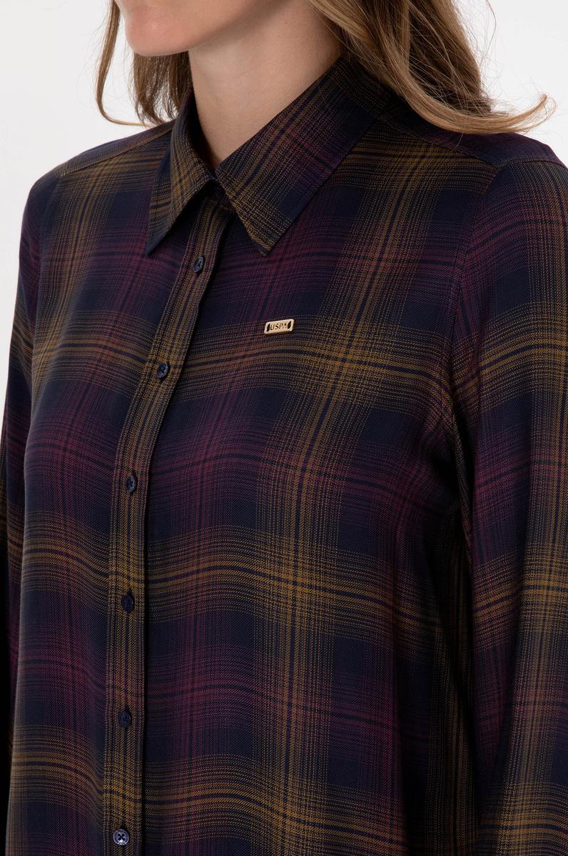 Kadın Mürdüm Uzun Kollu Gömlek