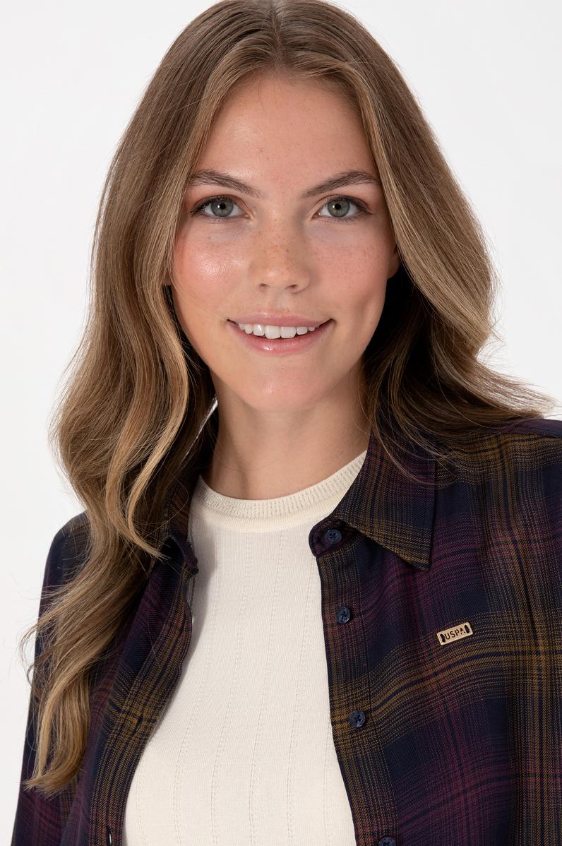 Kadın Mürdüm Uzun Kollu Gömlek