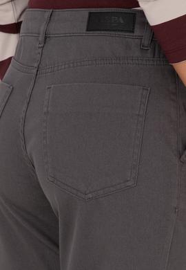 Kadın Antrasit Straight Fit Kanvas Pantolon - 50316895012