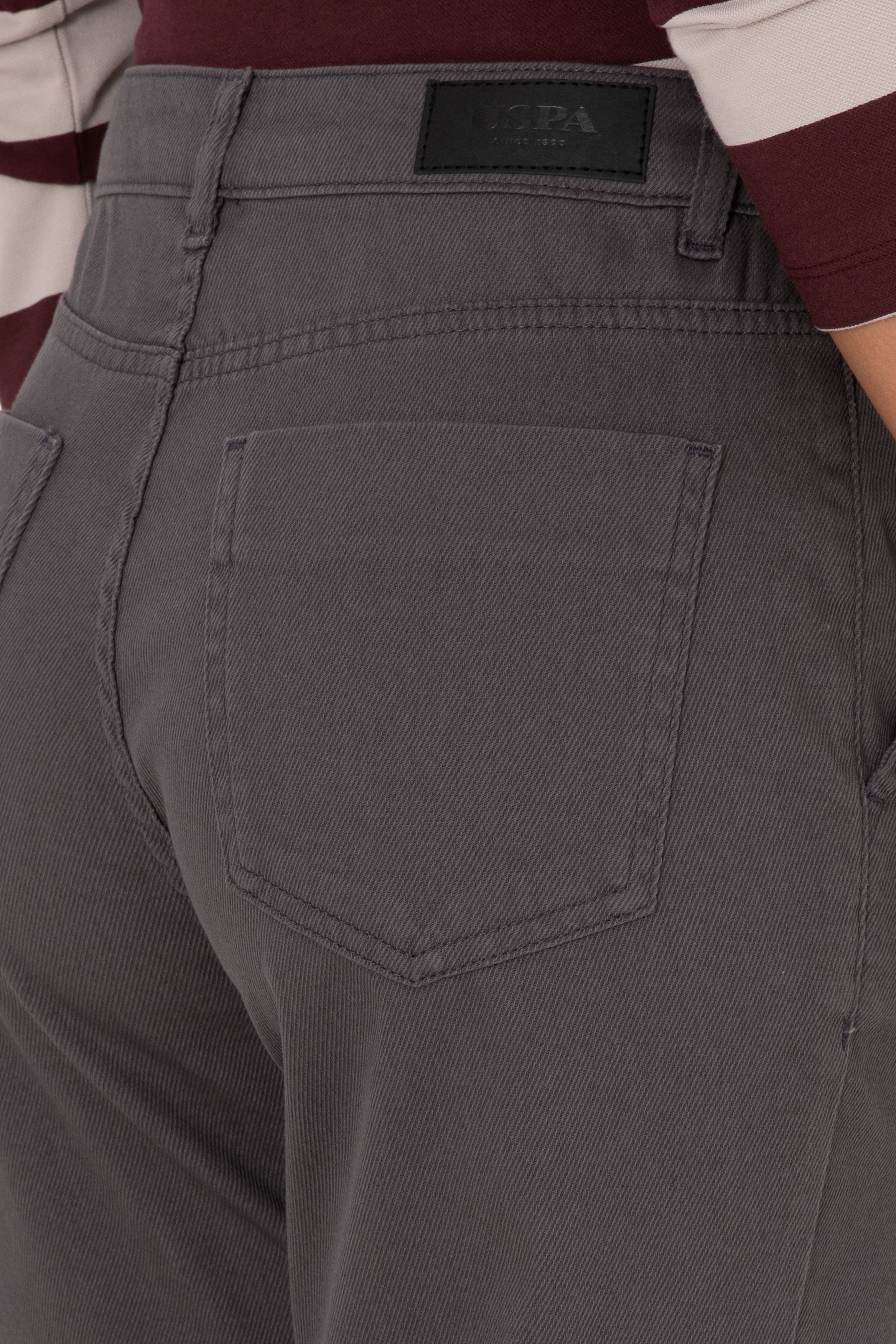 Kadın Antrasit Straight Fit Kanvas Pantolon - Image 6