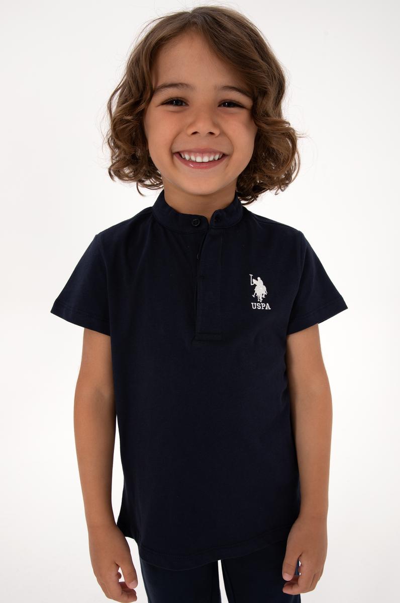 Erkek Çocuk Lacivert Bisiklet Yaka Tişört