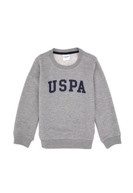 Erkek Çocuk Gri Melanj Bisiklet Yaka Basic Sweatshirt - 50313830030