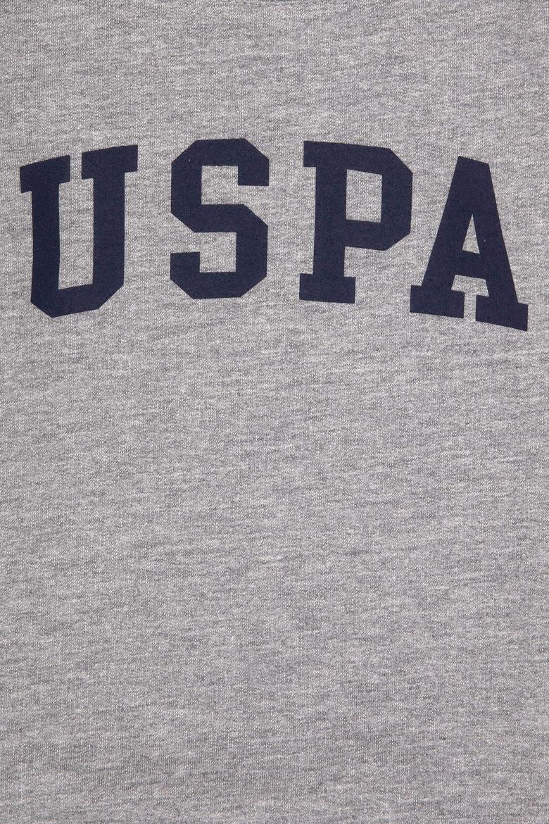 Erkek Çocuk Gri Melanj Bisiklet Yaka Basic Sweatshirt - 50313830030