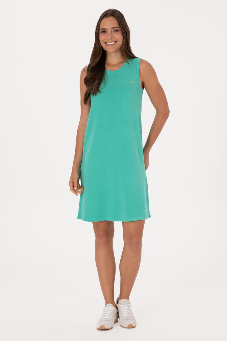 Kadın Mint Kolsuz Mini Boy Örme Elbise