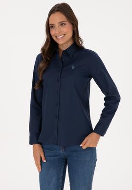 Kadın Lacivert Uzun Kollu Basic Gömlek - 50298113051