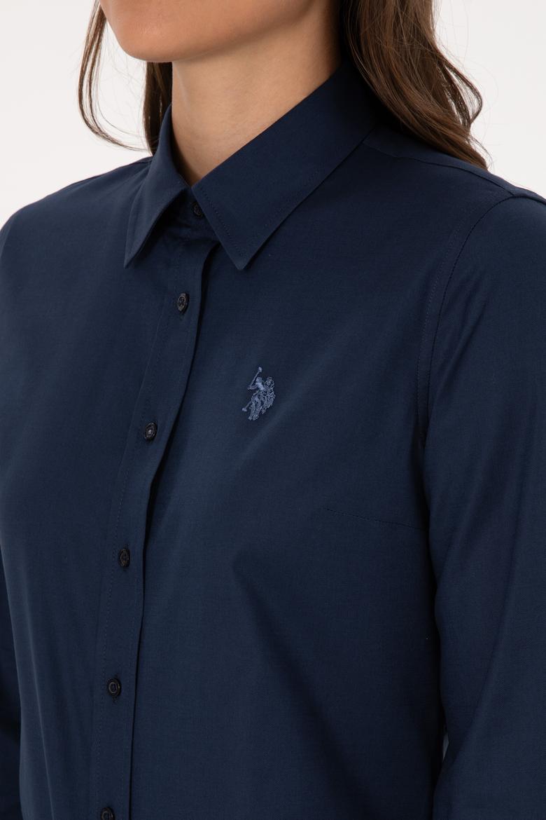 Kadın Lacivert Uzun Kollu Basic Gömlek - 50298113051