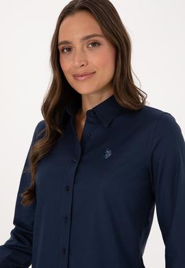 Kadın Lacivert Uzun Kollu Basic Gömlek - 50298113051