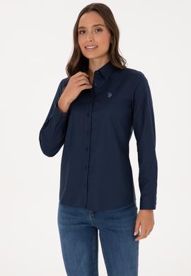 Kadın Lacivert Uzun Kollu Basic Gömlek - 50298113051