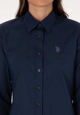 Kadın Lacivert Uzun Kollu Basic Gömlek - 50298113051