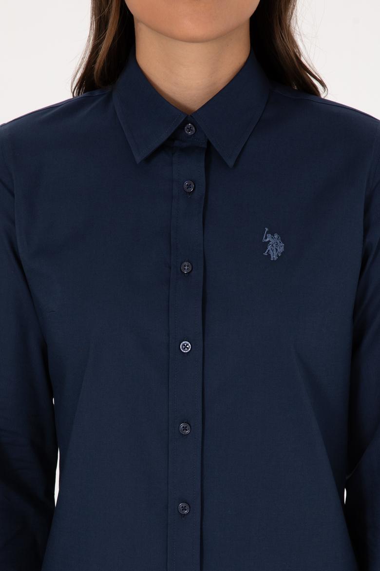 Kadın Lacivert Uzun Kollu Basic Gömlek - 50298113051