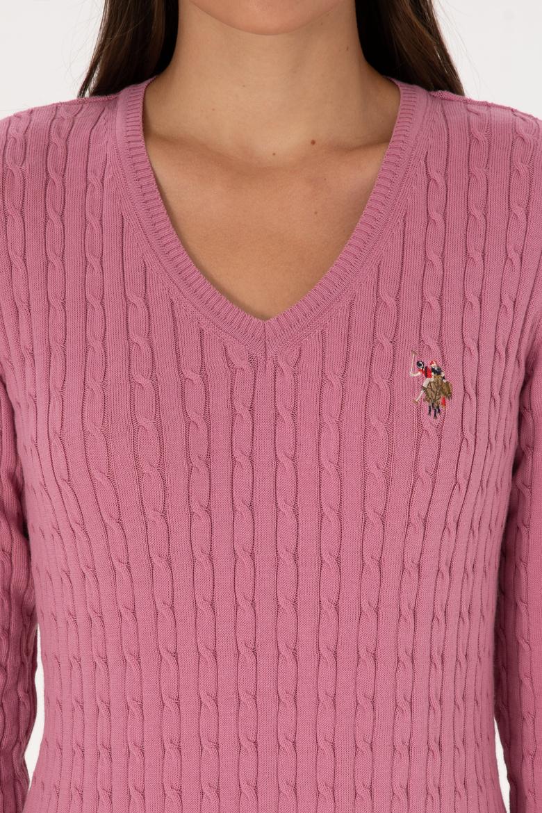 Kadın Pembe Basic Kazak - 50307700073