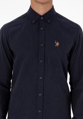 Erkek Lacivert Uzun Kollu Basic Gömlek - 50307686015