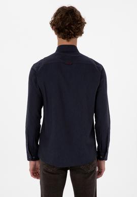 Erkek Lacivert Uzun Kollu Basic Gömlek - 50307686015