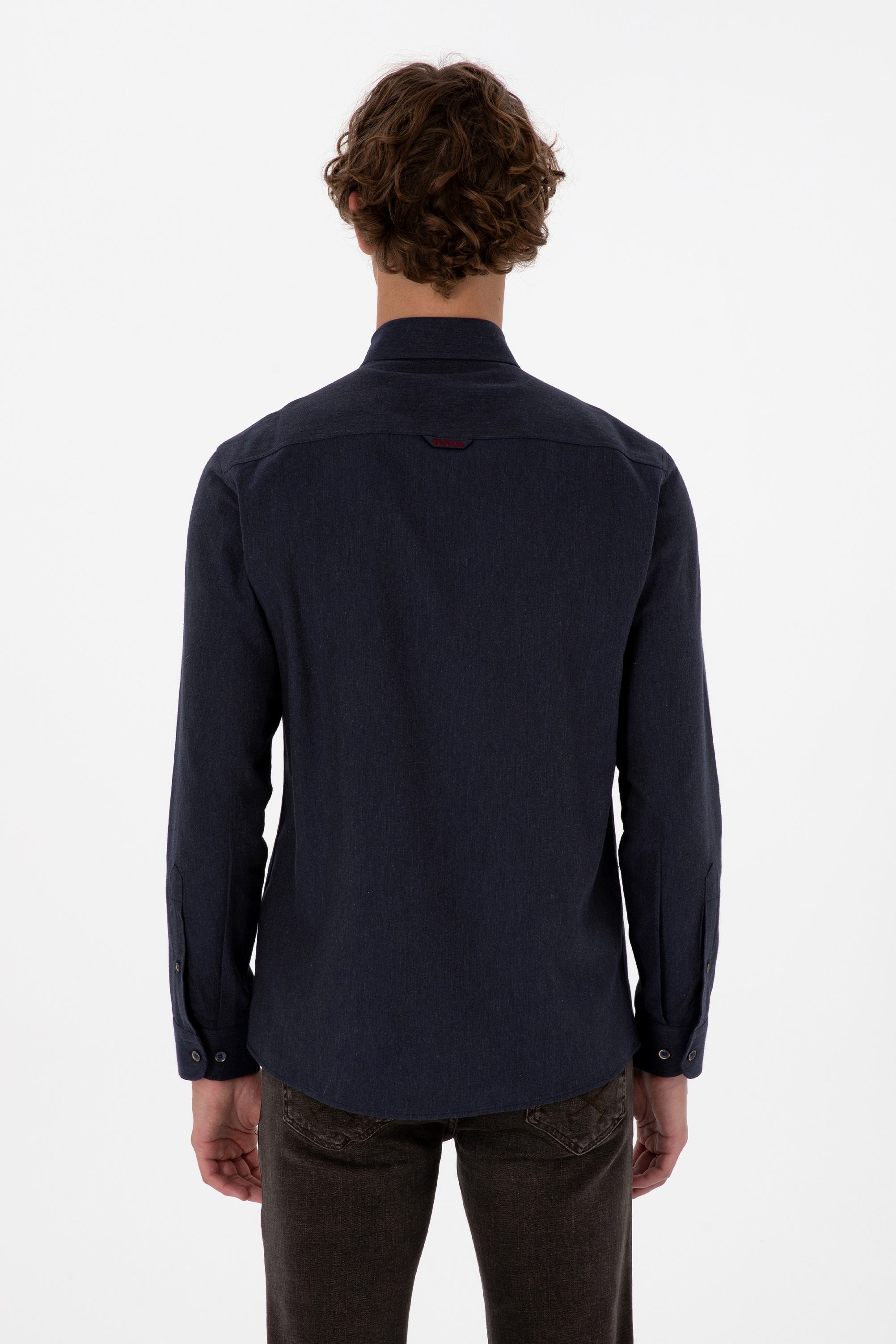 Erkek Lacivert Uzun Kollu Basic Gömlek - 50307686015