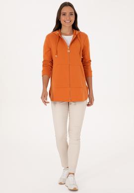 Kadın Bakır Fermuarlı Kapüşonlu Sweatshırt - 50307714044