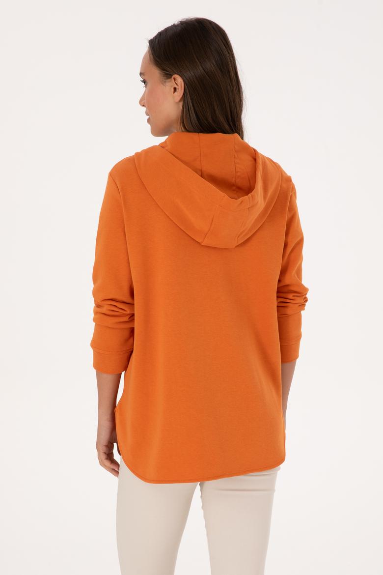 Kadın Bakır Fermuarlı Kapüşonlu Sweatshırt - 50307714044