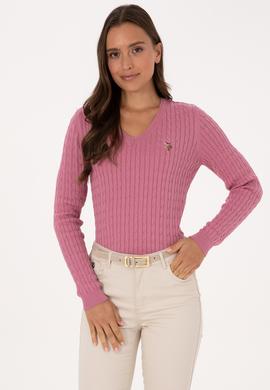 Kadın Pembe Basic Kazak - 50307700073