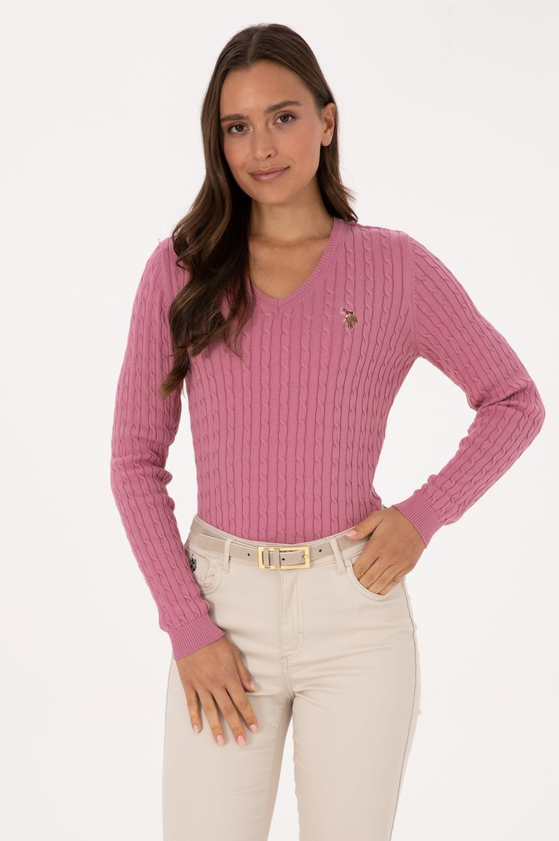 Kadın Pembe Basic Kazak