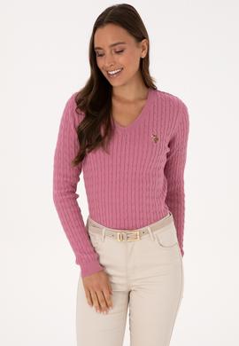 Kadın Pembe Basic Kazak - 50307700073