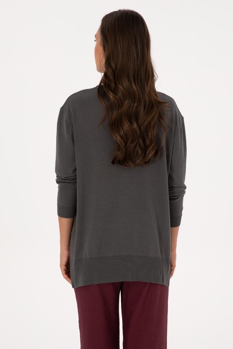 Kadın Gri Basic Kazak - 50307742008