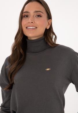 Kadın Gri Basic Kazak - 50307742008