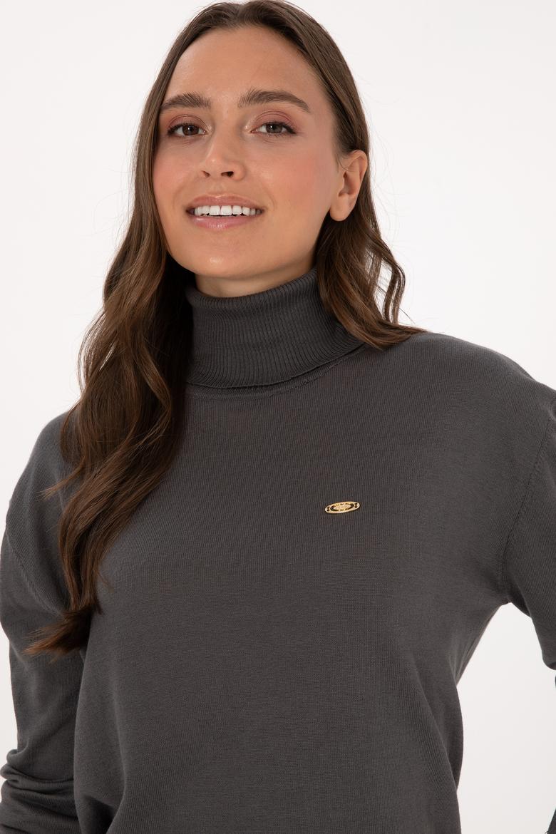 Kadın Gri Basic Kazak - 50307742008