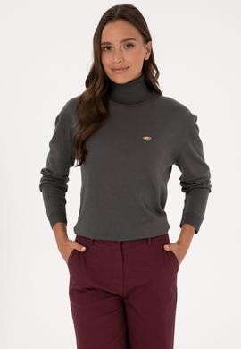 Kadın Gri Basic Kazak - 50307742008