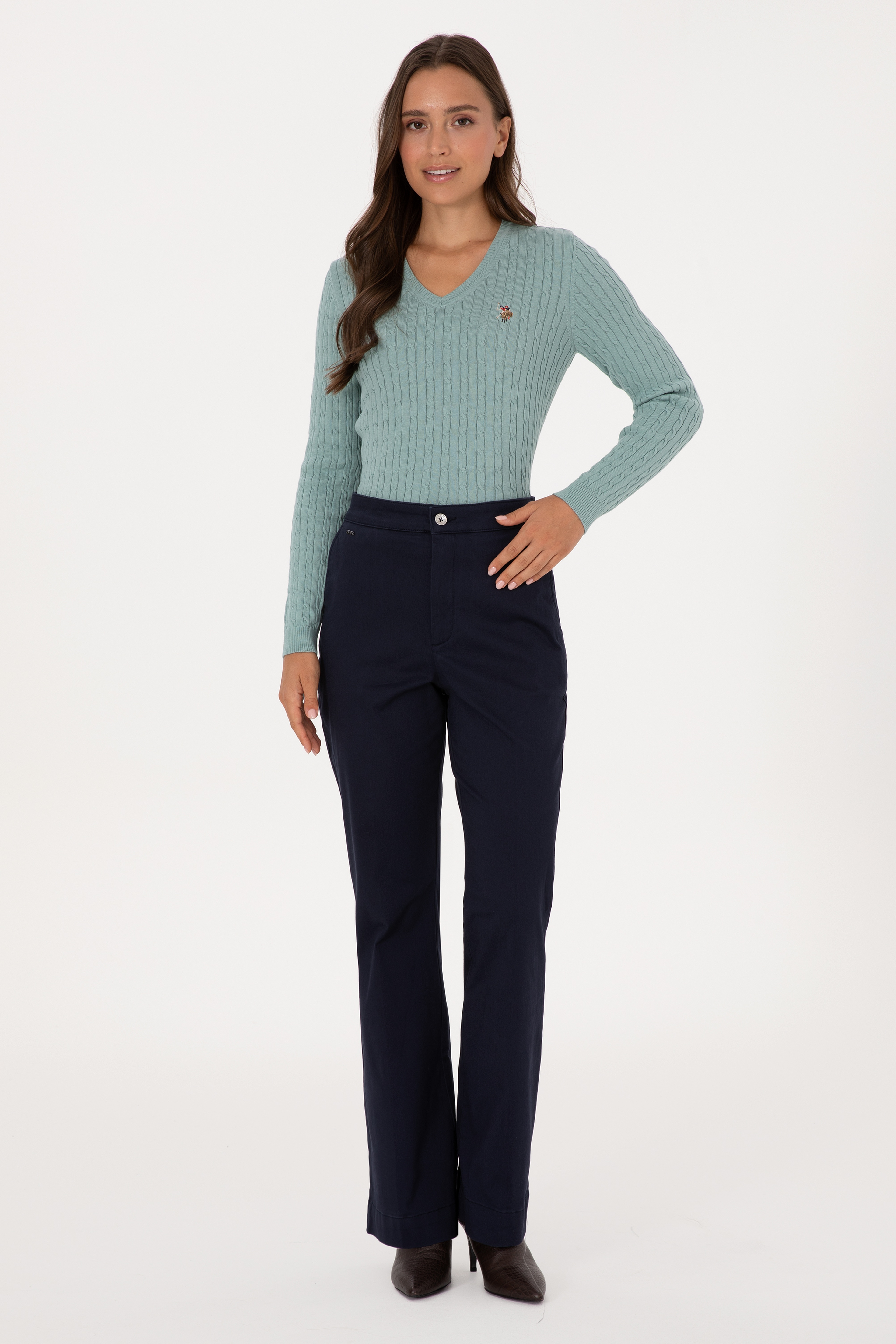 Kadın Mint Basic Kazak - Image 4