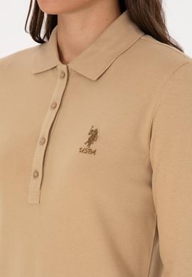 Kadın Kum Basic Polo Yaka Sweatshırt - 50307755156